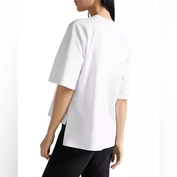 Ted Baker Floriyn Magnolia Tee Appliqué High Low Shirt White Size 2 = Small NEW - Picture 2 of 10